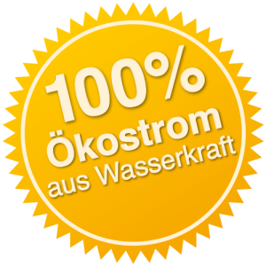 100% Ökostrom aus Wasserkraft
