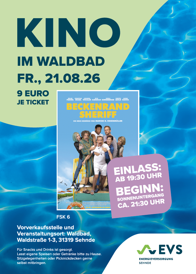 Kino unter freiem Himmel im Waldbad Sehnde am 21.08.2026
