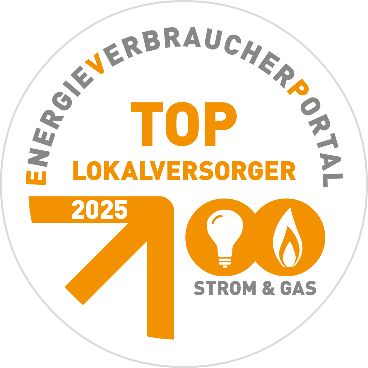 Das Siegel vom TOP-Lokalversorger 2025 in den Sparten Strom und Gas