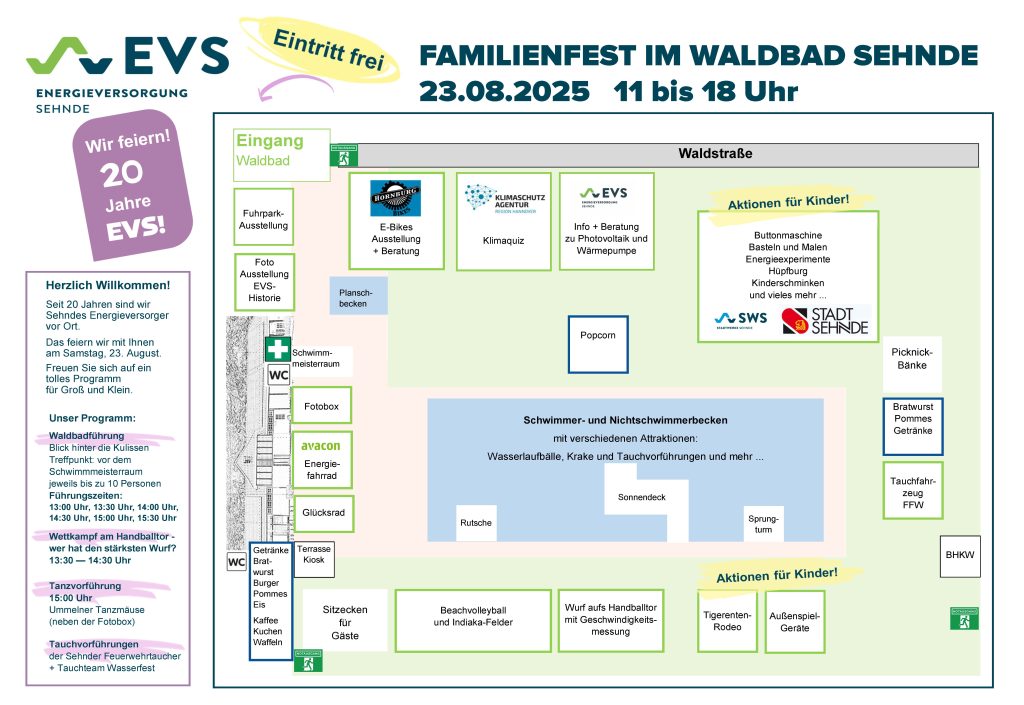 Familienfest im Waldbad Sehnde, 23.08.2025, 11 bis 18 Uhr
